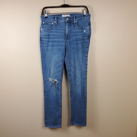 Madewell The Mid-Rise Perfect Vintage Jean in Ainsdale: Knee-Rip Edition Size 25 - Picture 1 of 11